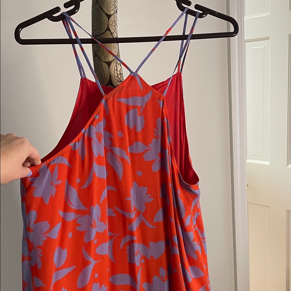 Maeve Anthropologie orange and Blue Floral Tank Top - Picture 2 of 4